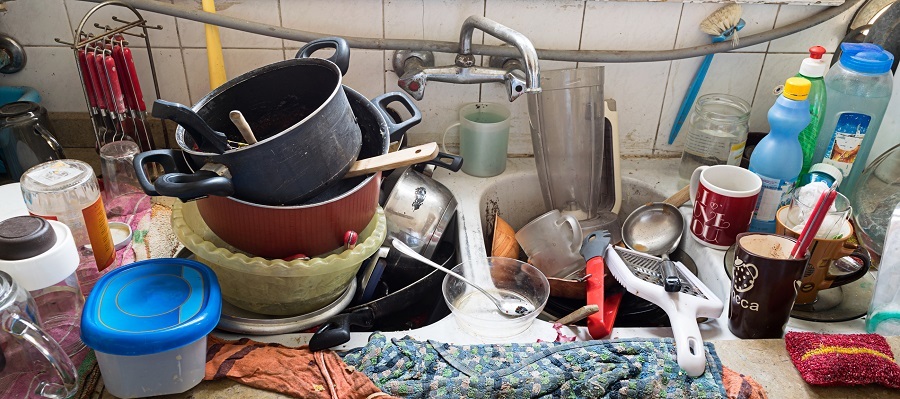Pile of dirty utensils Pile of dirty utensils