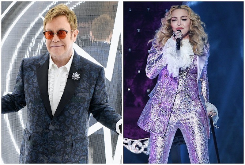 Elton John and Madonna collage. Elton John and Madonna collage.