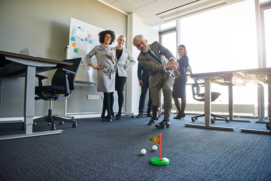 People enjoying in office People enjoying in office