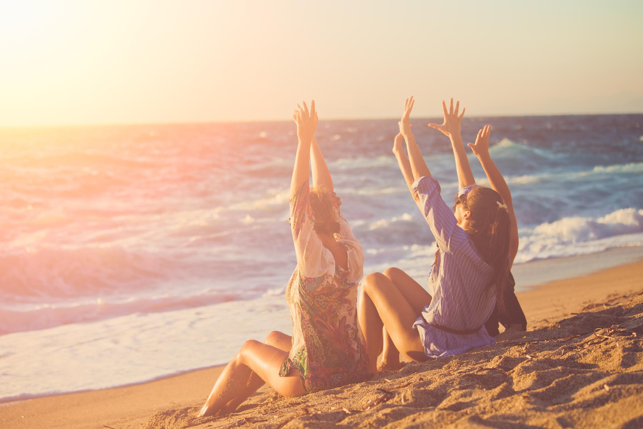 Friends enjoying at a beach Friends enjoying at a beach