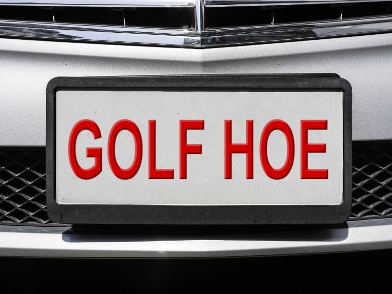 GOLF HOE licence plate