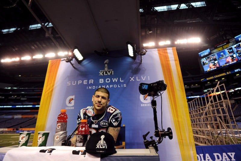 during Media Day ahead of Super Bowl XLVI between the New England Patriots and the New York Giants at Lucas Oil Stadium on January 31, 2012 in Indianapolis, Indiana. during Media Day ahead of Super Bowl XLVI between the New England Patriots and the New York Giants at Lucas Oil Stadium on January 31, 2012 in Indianapolis, Indiana.