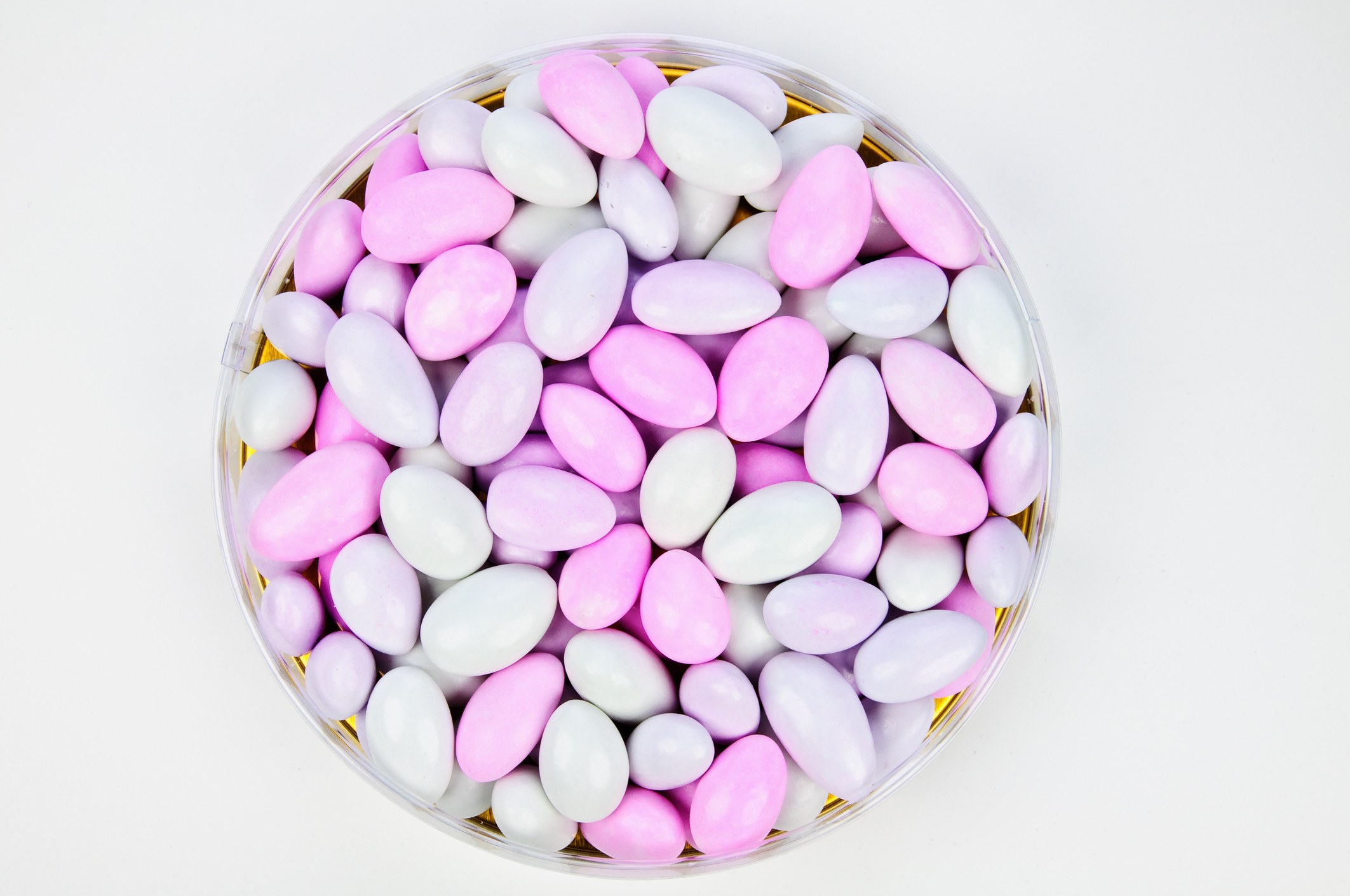 Jordan almonds sweets in the round box