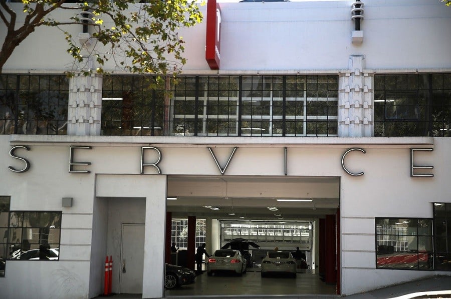 View of San Francisco Tesla service center