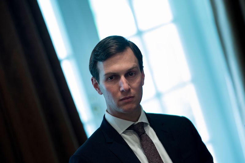 Senior Advisor Jared Kushner waits for a meeting with Prime Minister of Malaysia Najib Razak, US President Donald Trump and others in the Cabinet Room of the White House September 12, 2017 in Washington, DC. / AFP PHOTO / Brendan Smialowski (Photo credit should read BRENDAN SMIALOWSKI/AFP/Getty Images)