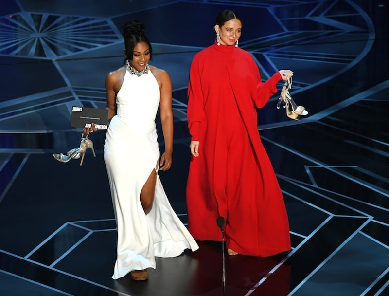 HOLLYWOOD, CA - MARCH 04: Actors Tiffany Haddish (L) and Maya Rudolph walk onstage during the 90th Annual Academy Awards at the Dolby Theatre at Hollywood & Highland Center on March 4, 2018 in Hollywood, California. (Photo by Kevin Winter/Getty Images) HOLLYWOOD, CA - MARCH 04: Actors Tiffany Haddish (L) and Maya Rudolph walk onstage during the 90th Annual Academy Awards at the Dolby Theatre at Hollywood & Highland Center on March 4, 2018 in Hollywood, California. (Photo by Kevin Winter/Getty Images)