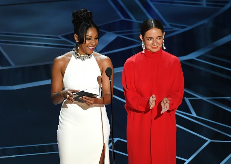 HOLLYWOOD, CA - MARCH 04: Actors Tiffany Haddish (L) and Maya Rudolph speak onstage during the 90th Annual Academy Awards at the Dolby Theatre at Hollywood & Highland Center on March 4, 2018 in Hollywood, California. (Photo by Kevin Winter/Getty Images) HOLLYWOOD, CA - MARCH 04: Actors Tiffany Haddish (L) and Maya Rudolph speak onstage during the 90th Annual Academy Awards at the Dolby Theatre at Hollywood & Highland Center on March 4, 2018 in Hollywood, California. (Photo by Kevin Winter/Getty Images)