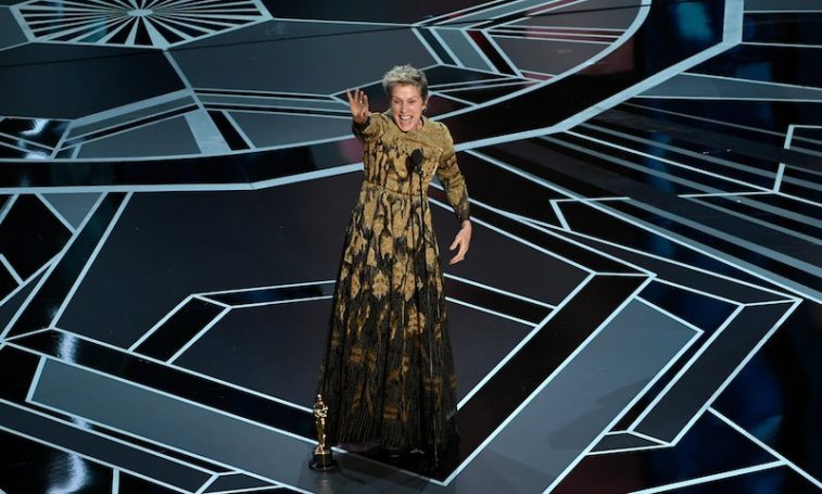 HOLLYWOOD, CA - MARCH 04: Actor Frances McDormand accepts Best Actress for 'Three Billboards Outside Ebbing, Missouri' onstage during the 90th Annual Academy Awards at the Dolby Theatre at Hollywood & Highland Center on March 4, 2018 in Hollywood, California. (Photo by Kevin Winter/Getty Images) HOLLYWOOD, CA - MARCH 04: Actor Frances McDormand accepts Best Actress for 'Three Billboards Outside Ebbing, Missouri' onstage during the 90th Annual Academy Awards at the Dolby Theatre at Hollywood & Highland Center on March 4, 2018 in Hollywood, California. (Photo by Kevin Winter/Getty Images)