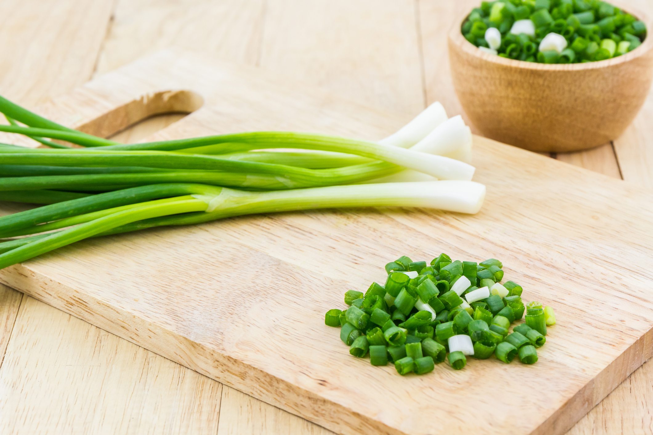 Chopped spring onions Chopped spring onions