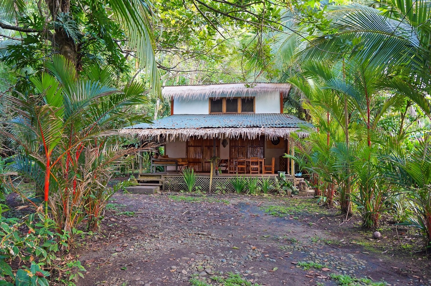 Tropical home with exotic vegetation in Costa Rica