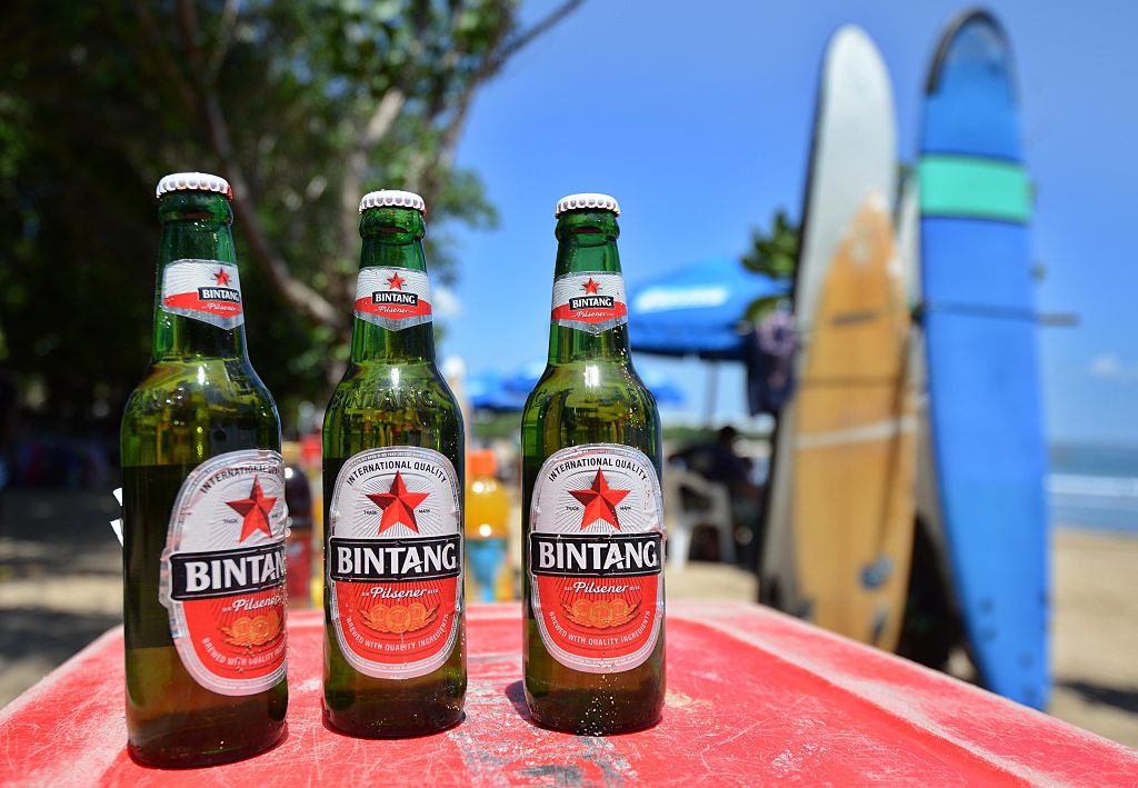 Beer bottle on the beach