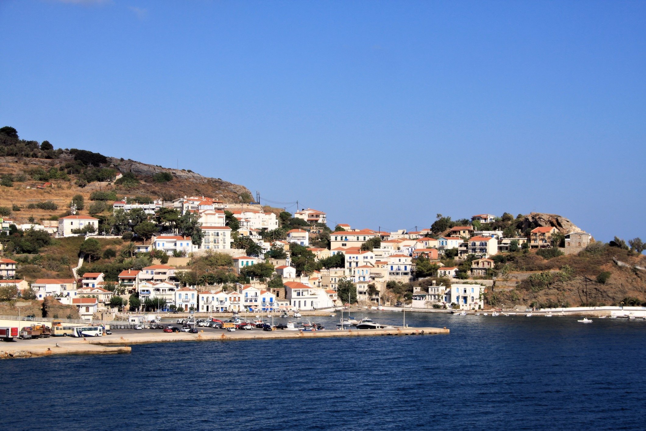 Evdilos town at Ikaria island