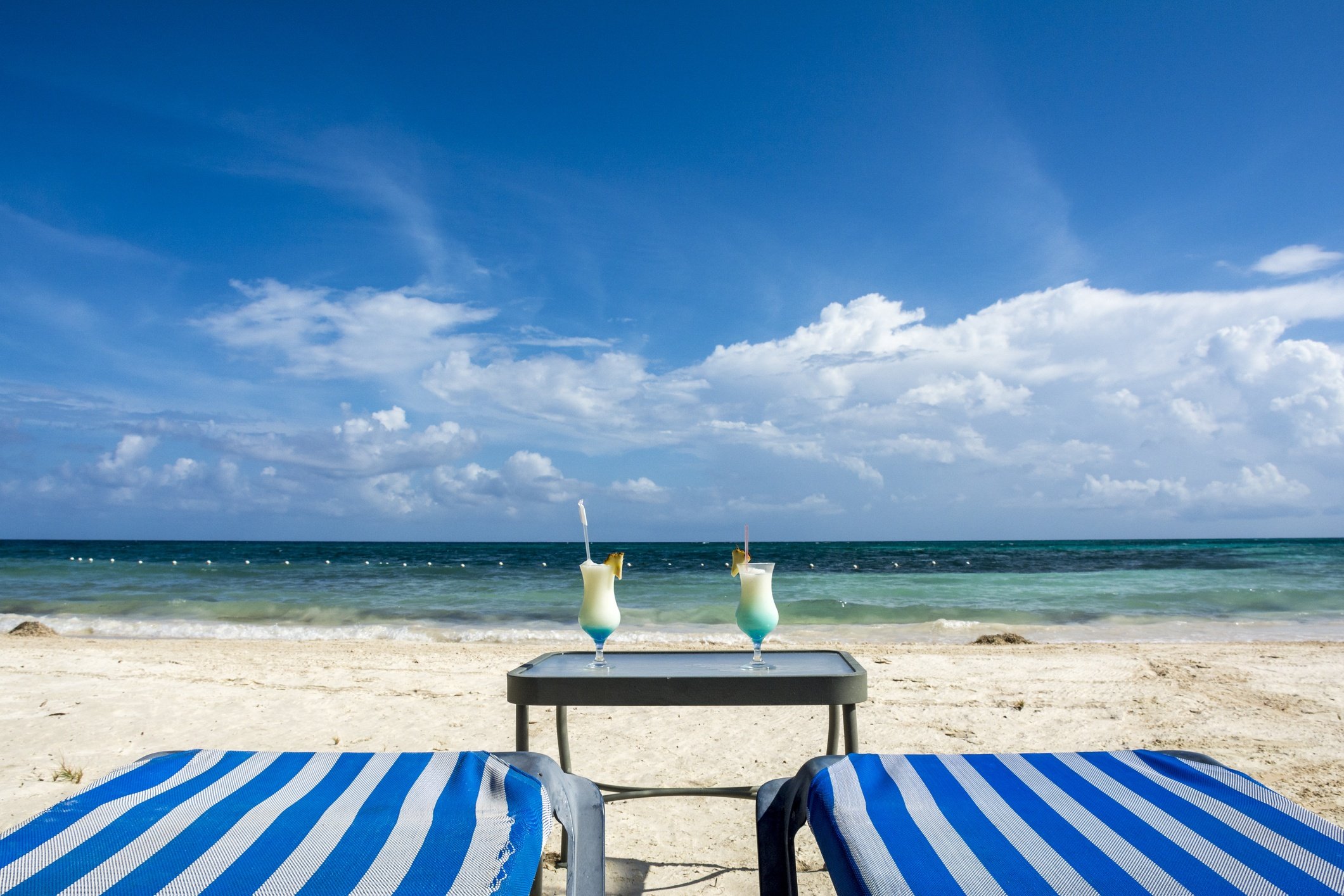 Two chairs in Montego Bay, Jamaica beach
