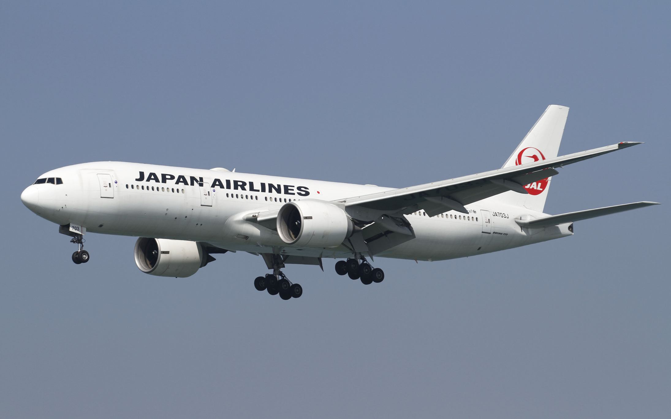 Japan Airlines Boeing 777 in flight