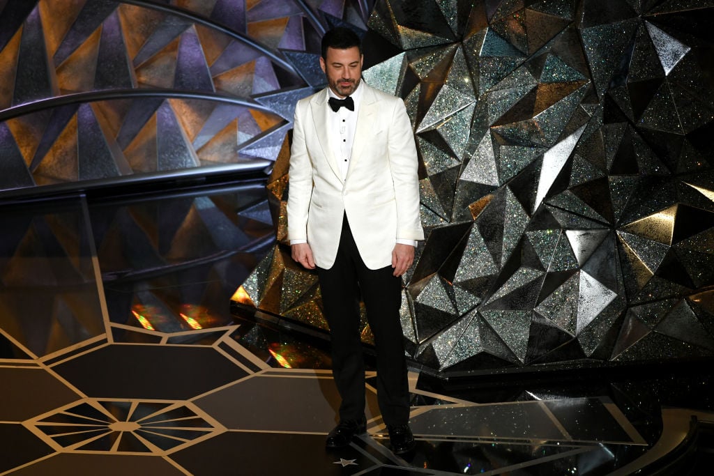 Host Jimmy Kimmel says goodnight onstage during the 90th Annual Academy Awards