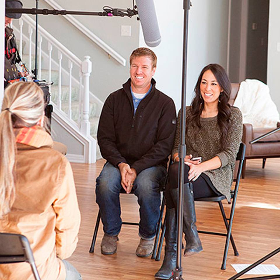Joanna Gaines Chip and Joanna Gaines being interviewed