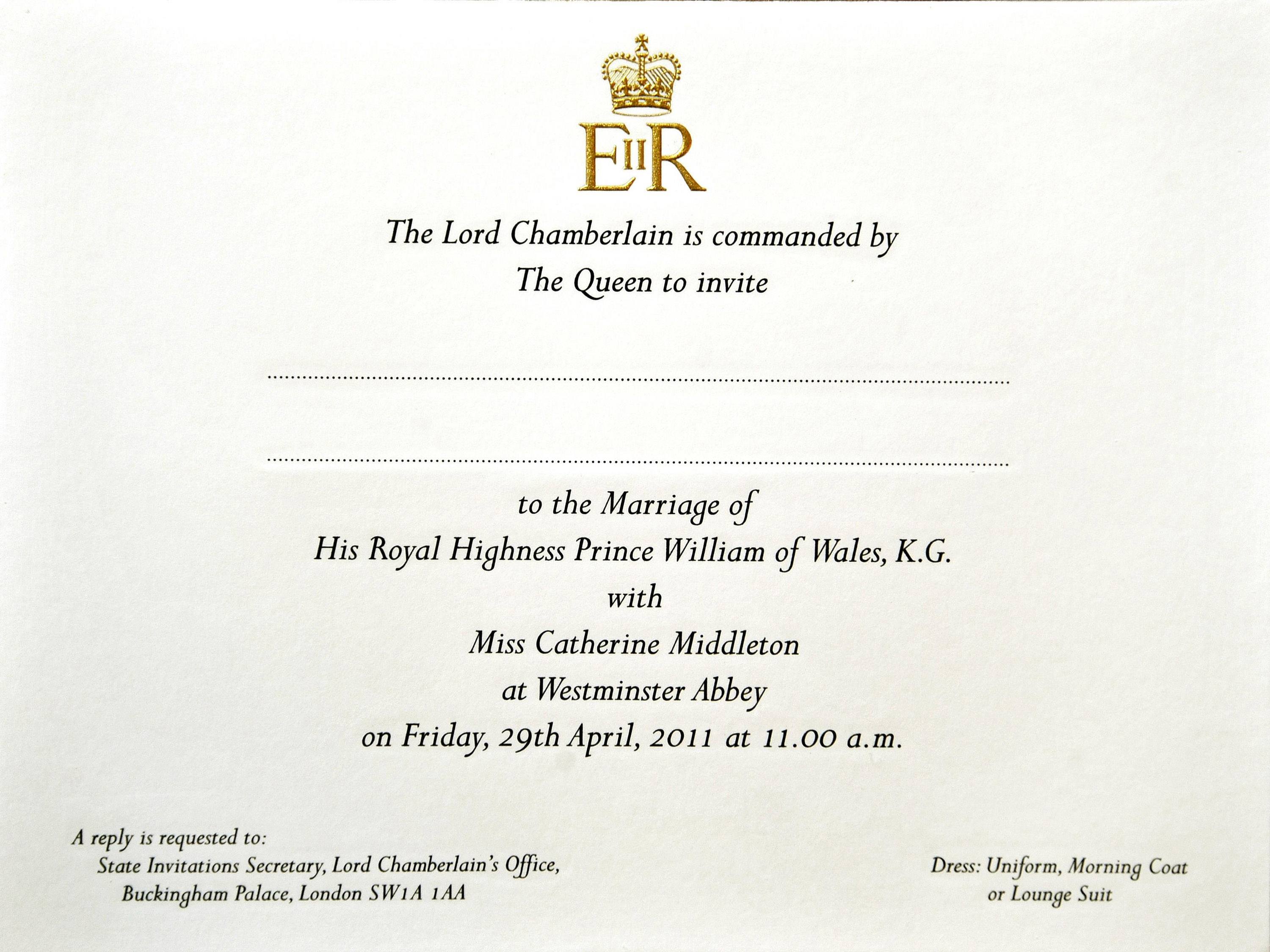 Prince William and Kate Middleton's Wedding Invites Prepared