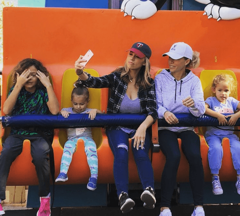 Kendra Wilkinson and her family on a ride. Kendra Wilkinson and her family on a ride.