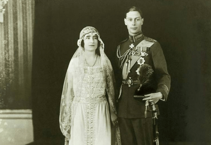 King George VI and Elizabeth Bowes-Lyon's wedding day. 