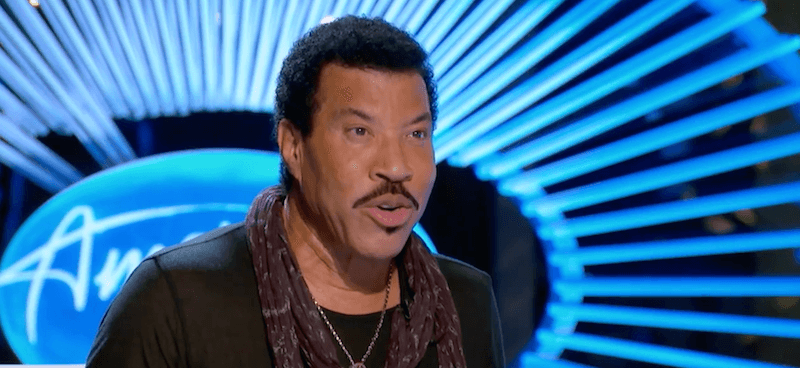 Lionel Richie speaking to a contestant on 'American Idol'.