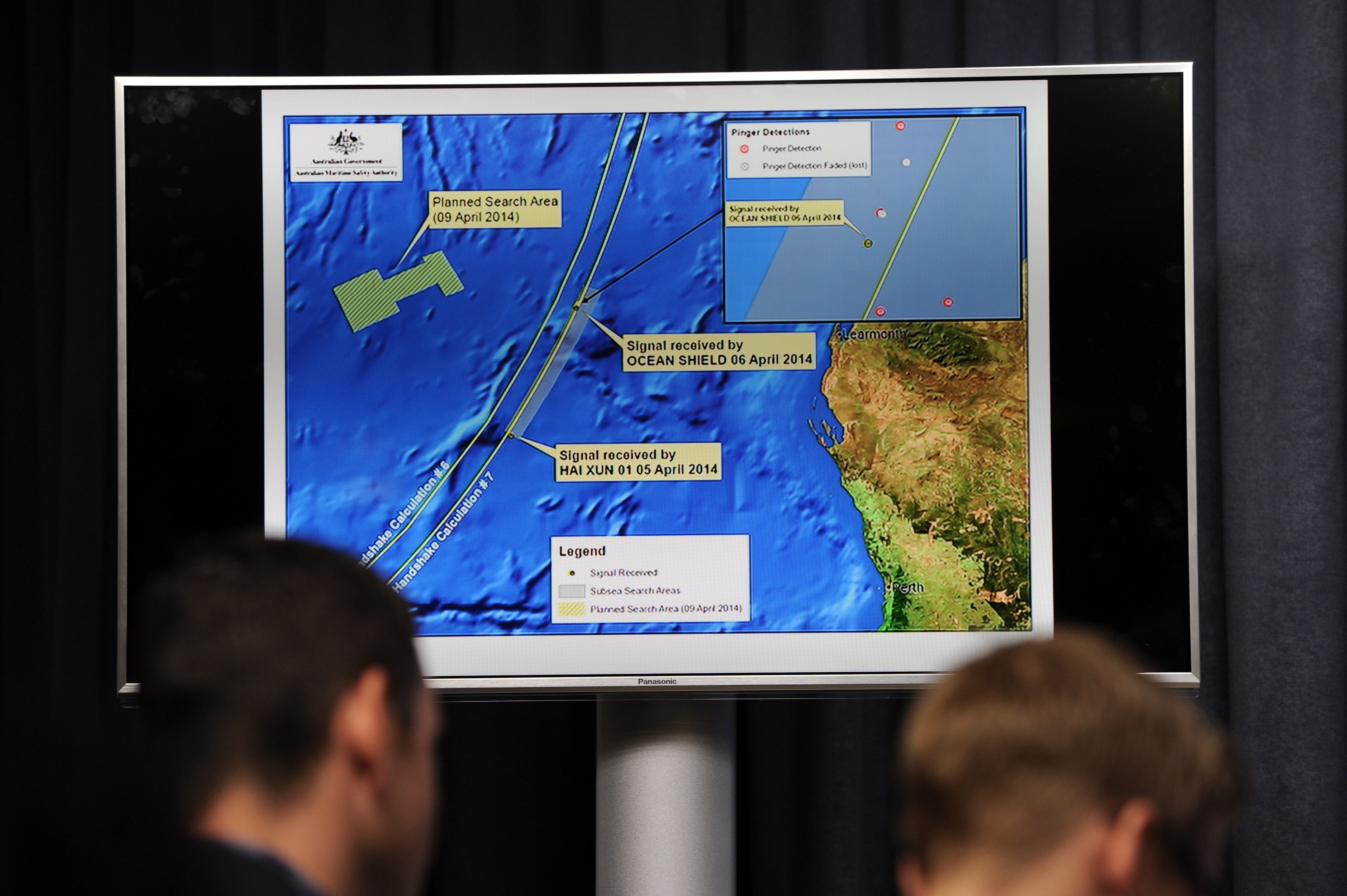 A graphic of the area being searched for missing Malaysia Airlines flight MH370