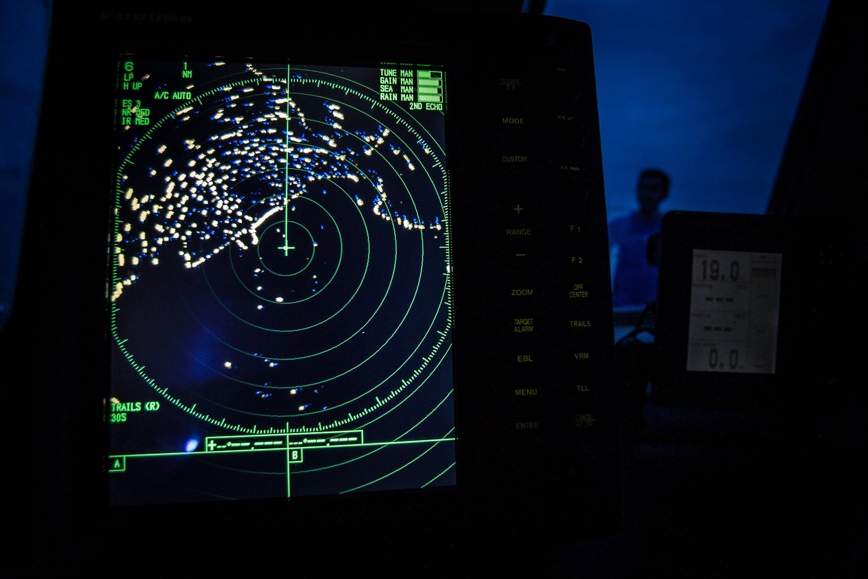 A navigational radar on Indonesia's National Search and Rescue boat