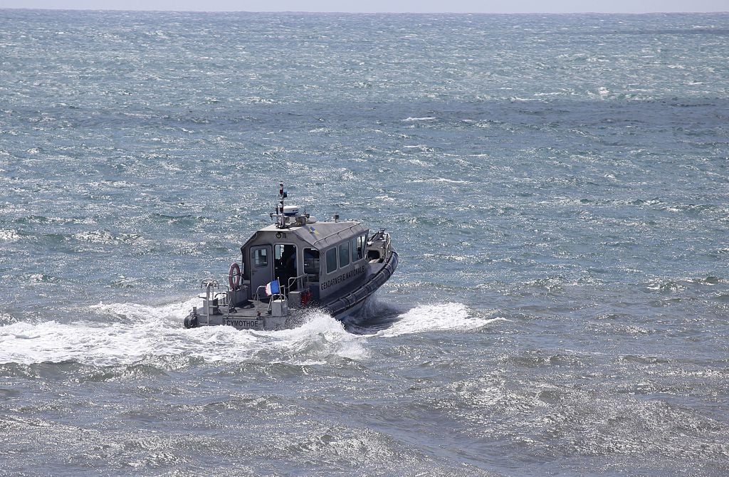 a patrol boat of the French maritime gendarmerie taking part in the search for wreckage from the missing MH370 plane