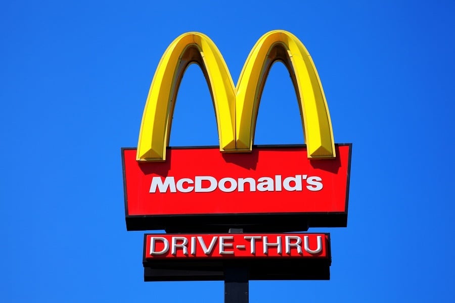 McDonald's yellow and red drive-thru logo