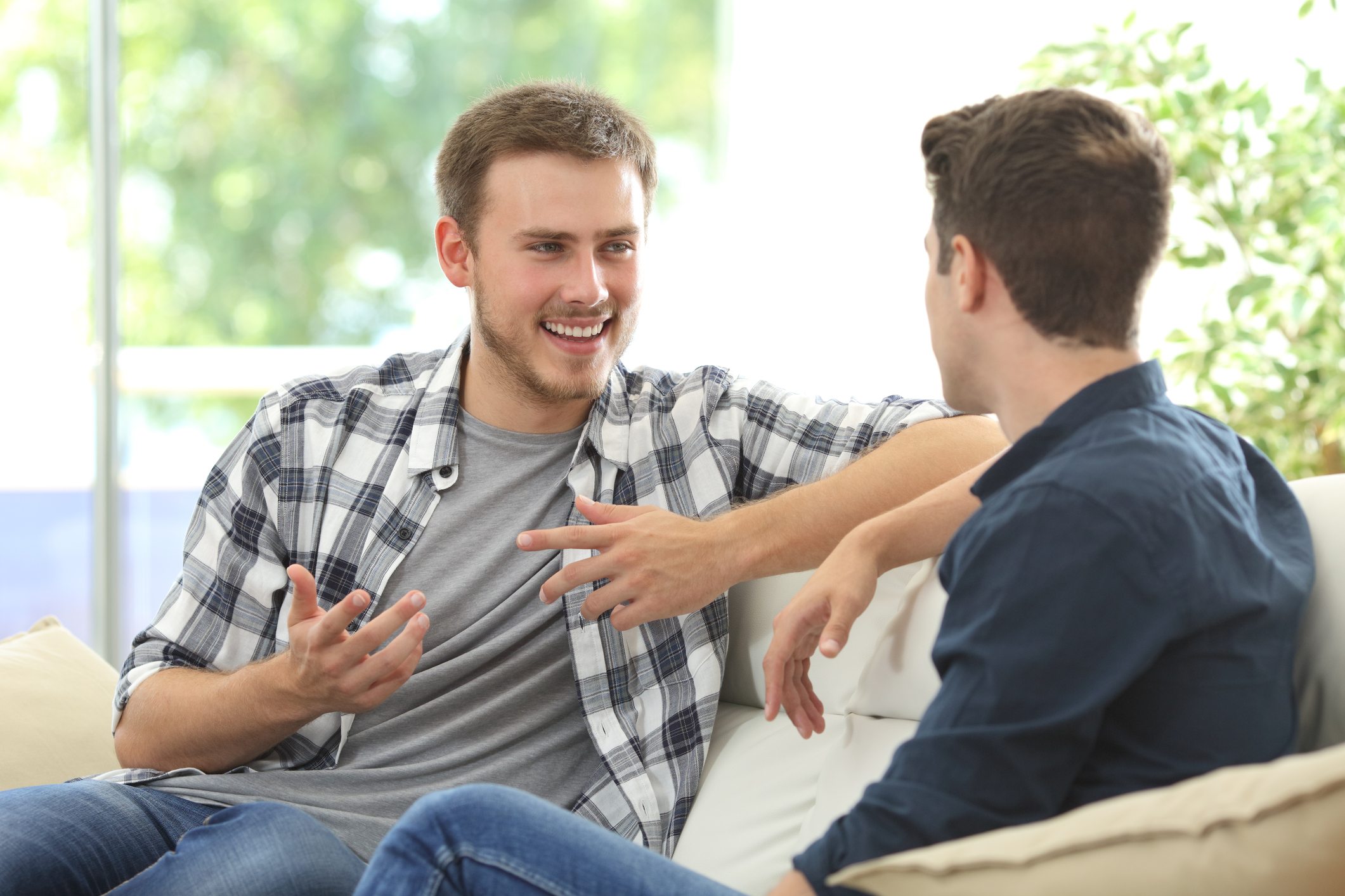 Two friends talking