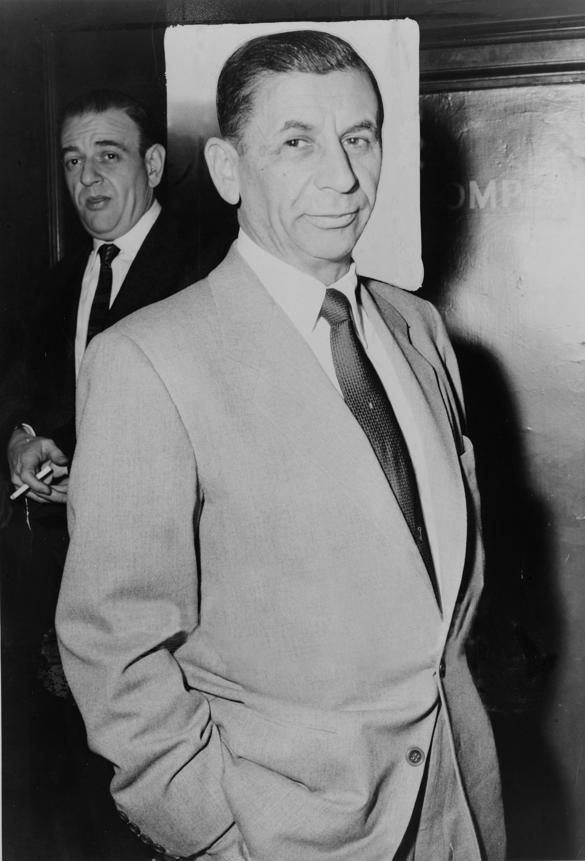Meyer Lansky walking with hands in pockets