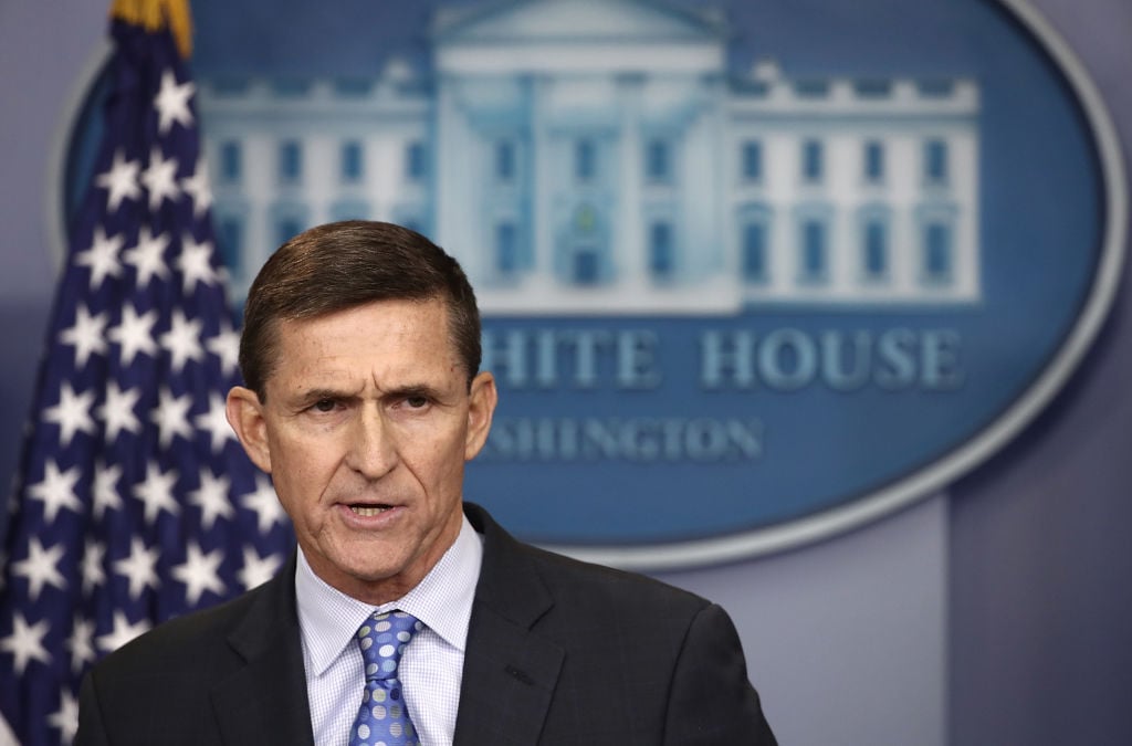 Michael Flynn giving a speech