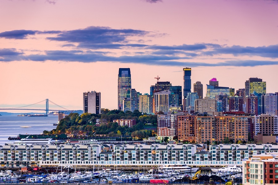 New Jersey skyline. New Jersey skyline.