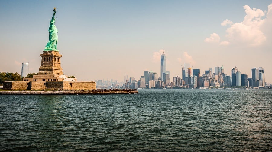 Statue of Liberty and New York