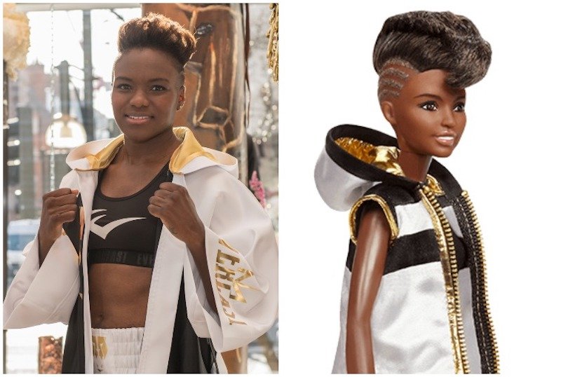 Nicola Adams Obe and Barbie collage. 