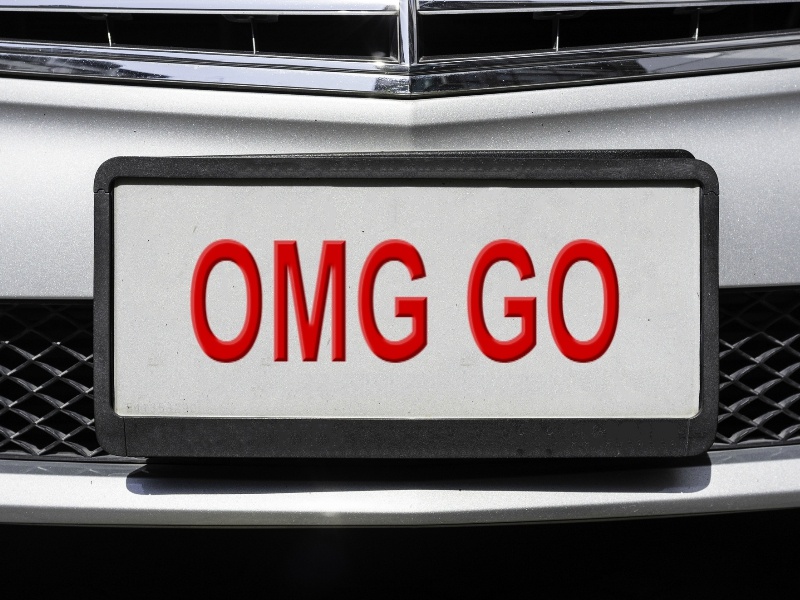 OMG GO licence plate