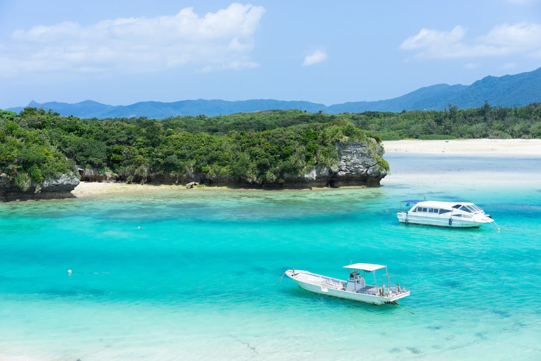 Idyllic tropical lagoon beach paradise of Okinawa, Japan