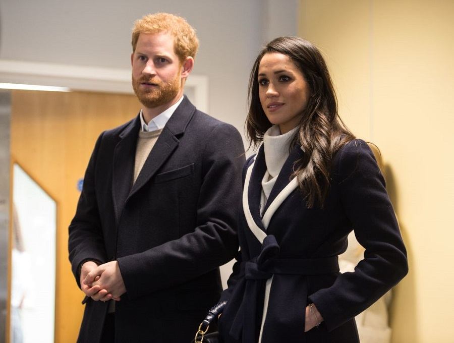 Britain's Prince Harry (L) and his fiancee US actress Meghan Markle