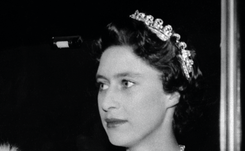 Princess Margaret wearing a tiara. 