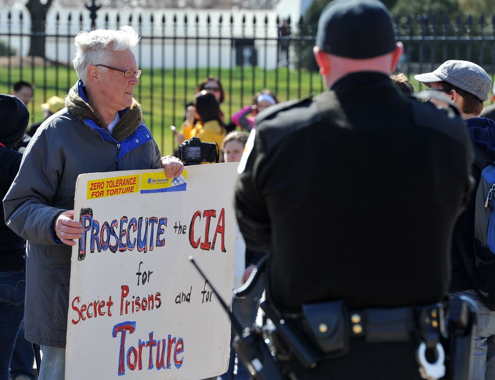 Protesters against CIA torture