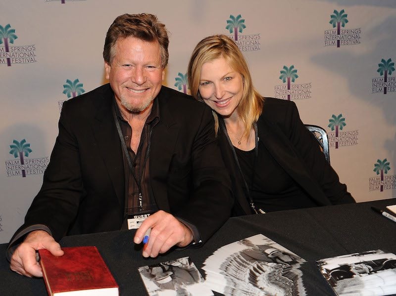 Tatum O'Neal and Ryan O'Neal at a fan event. 