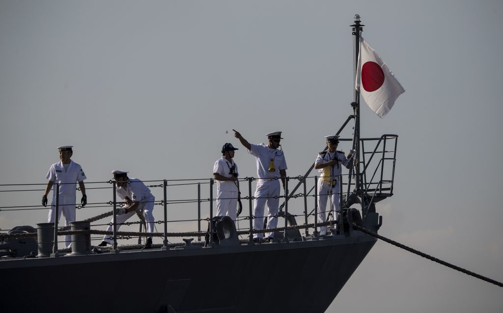 Sailors work on board Sailors work on board