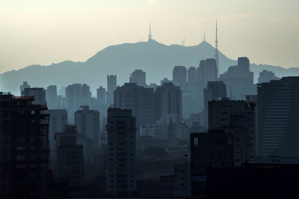 Aerial view of Jaragua Peak in Sao Paulo, Brazil