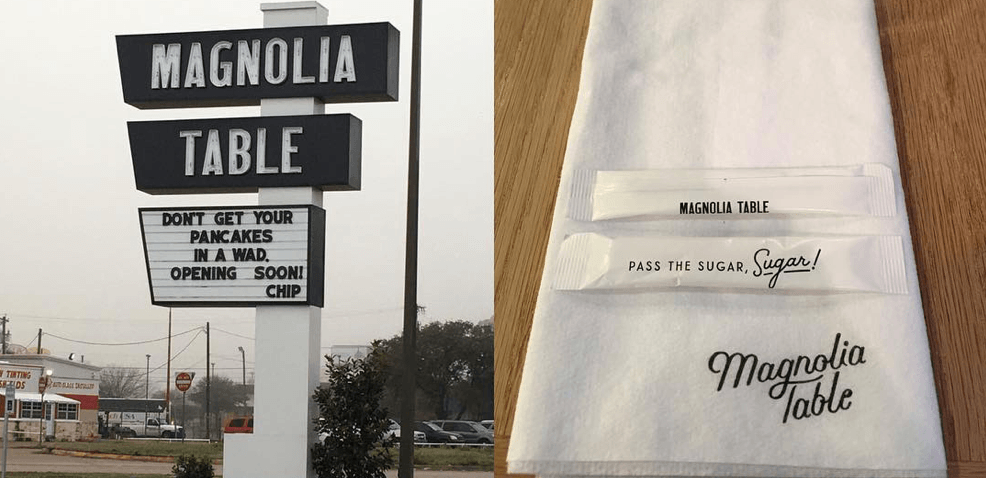 Magnolia Table sign and napkin Magnolia Table sign and napkin