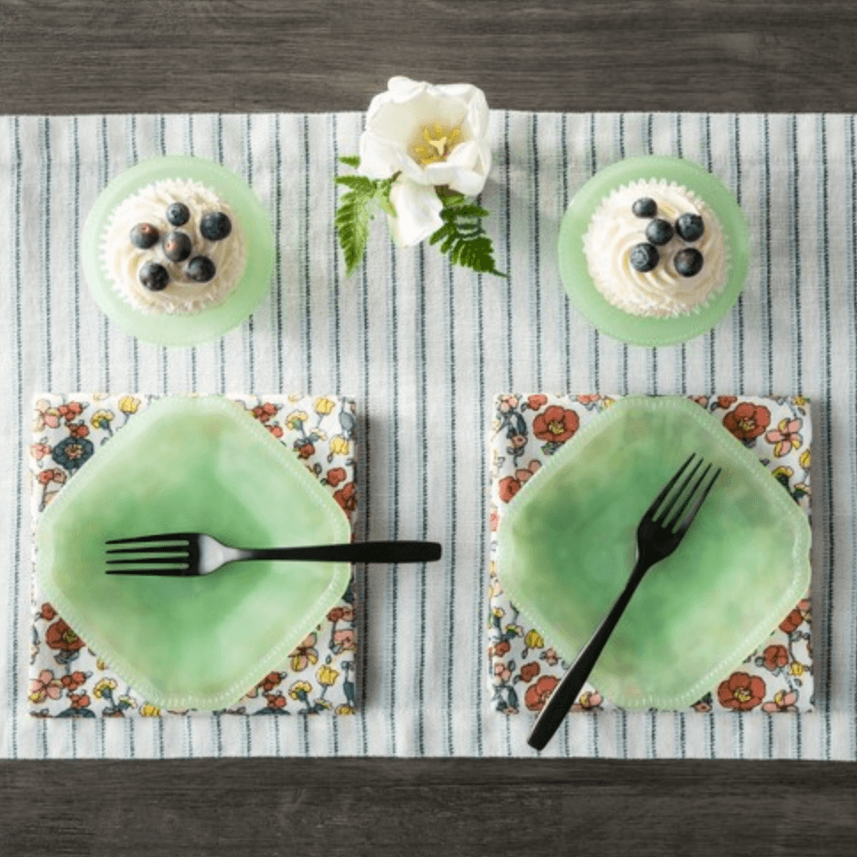 green glassware