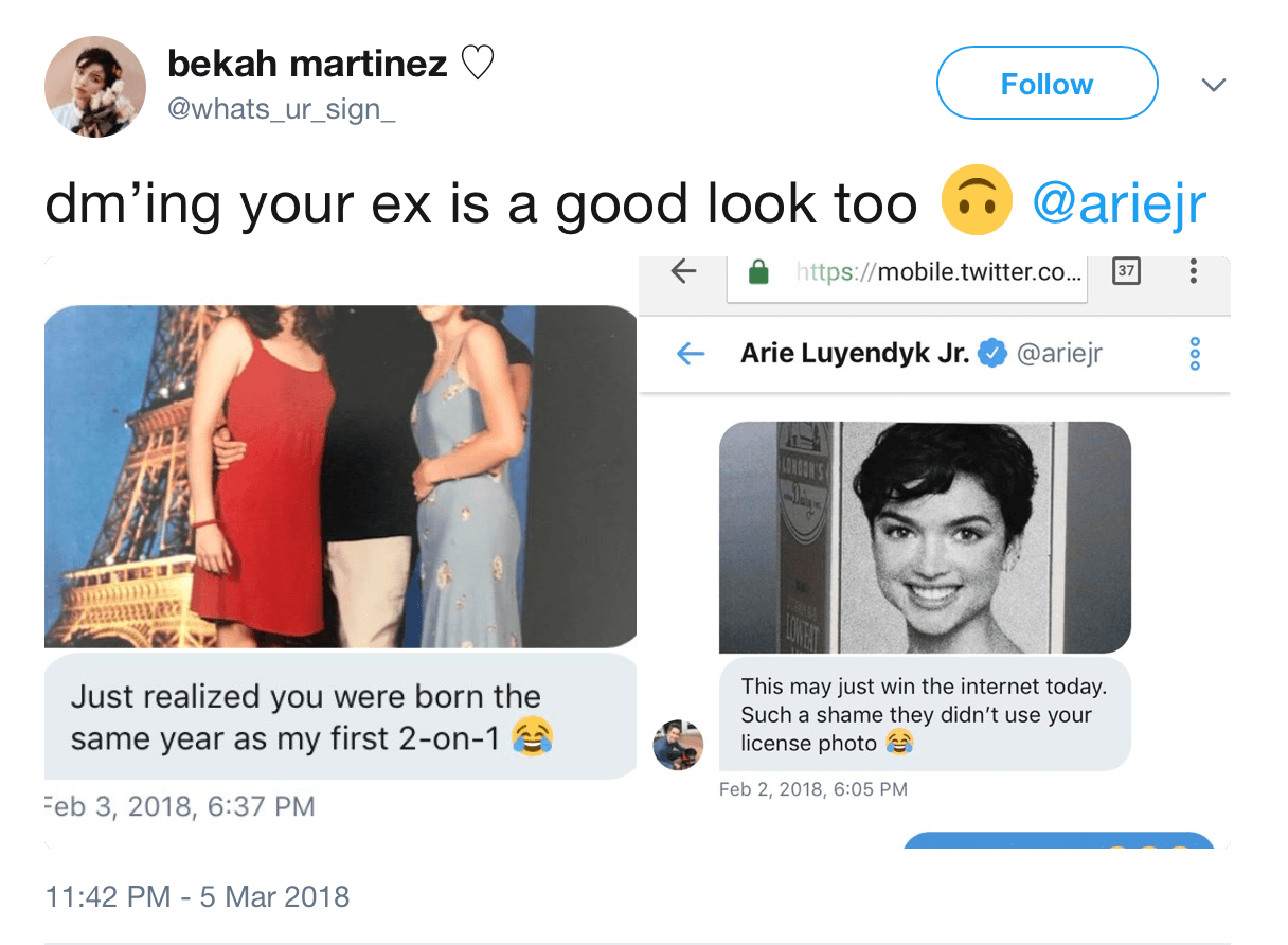 A screenshot of Bekah's tweets A screenshot of Bekah's tweets