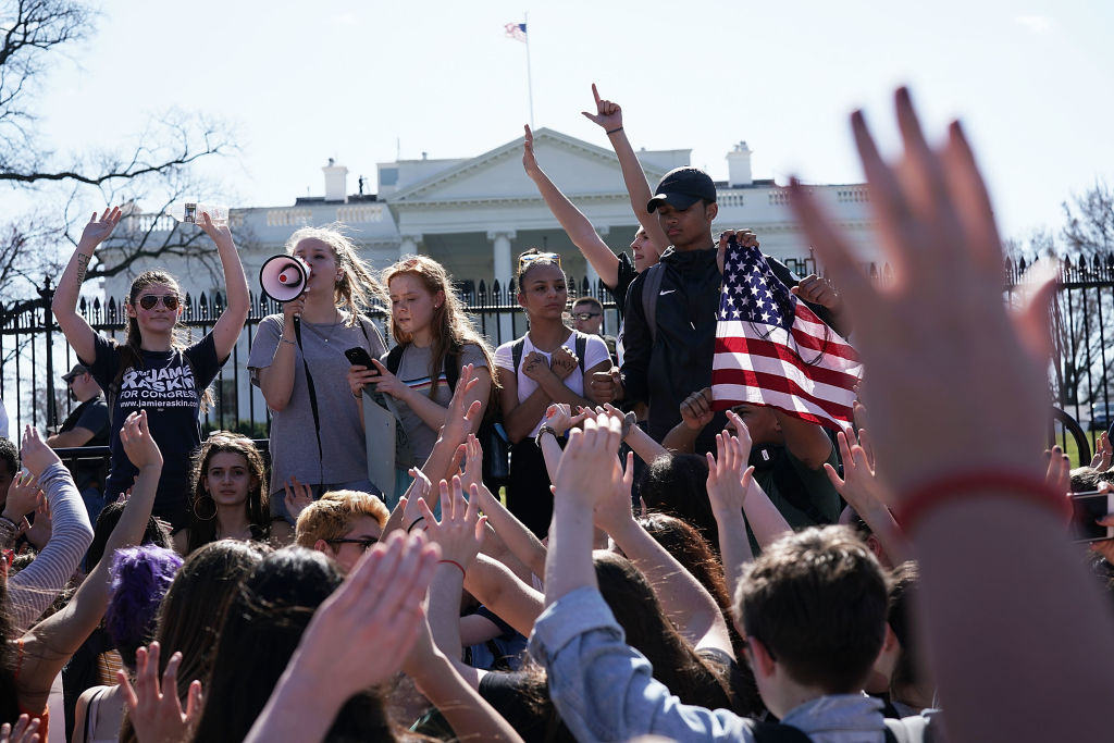 Students From A Maryland High School Organize Walkout And March On Capitol Demanding Gun Control Action From Congress