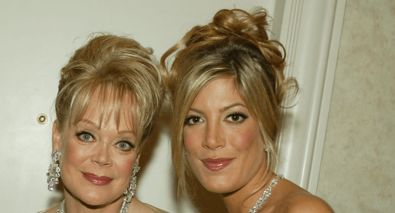 Tori and Candy Spelling together in a photograph.