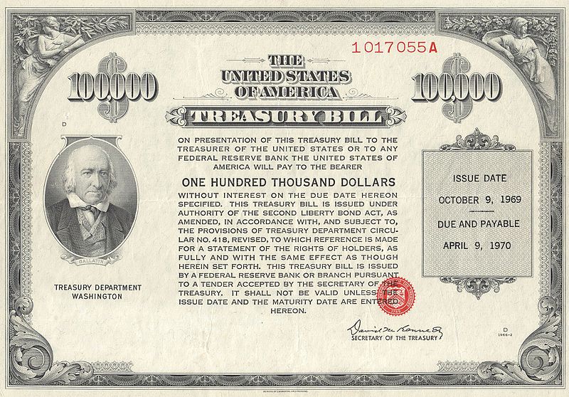 Treasury bill (t-bill) from 1969