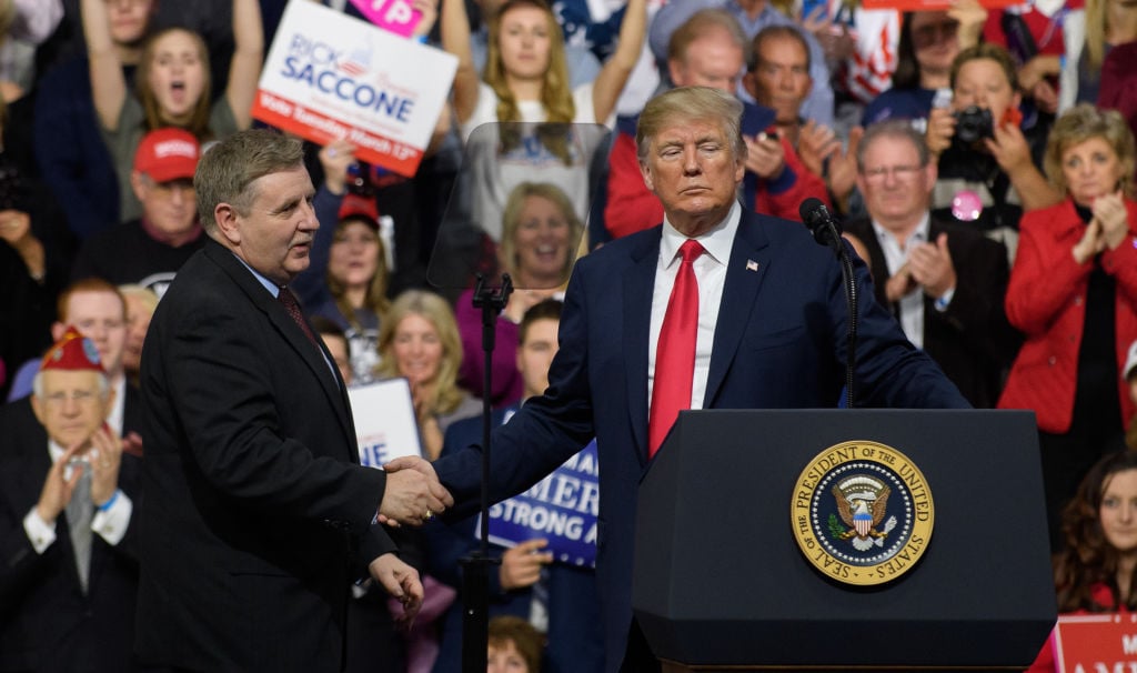 President Trump Holds Rally Touting Tax Cuts And Steel Tariffs Near Pittsburgh