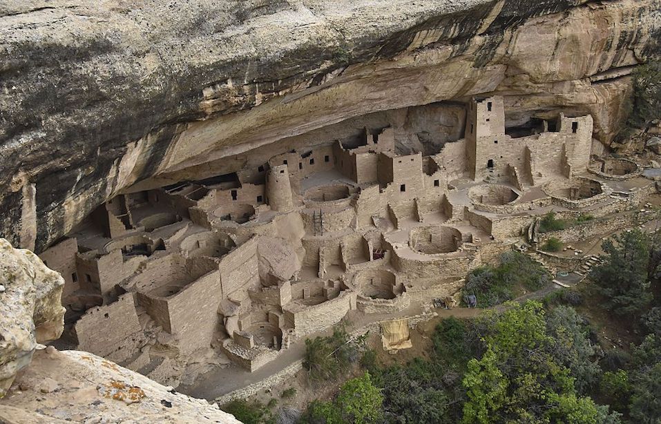 One of the cliff dwellings built by the Ancestral Puebloans at Mesa Verde National Park